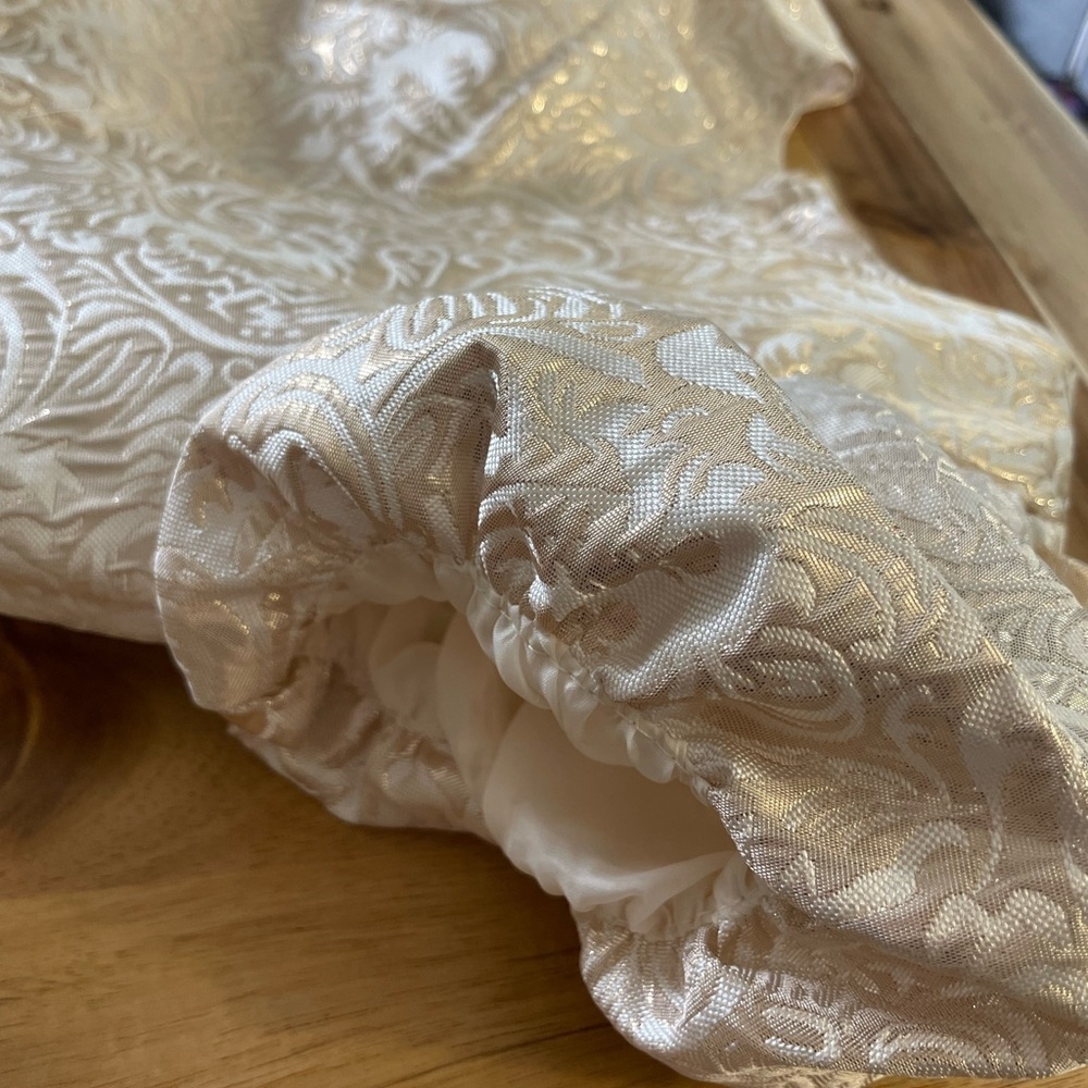 NWT Rare Editions Gold Beige Jacquard Dress, Size 8 - Picture 7 of 11